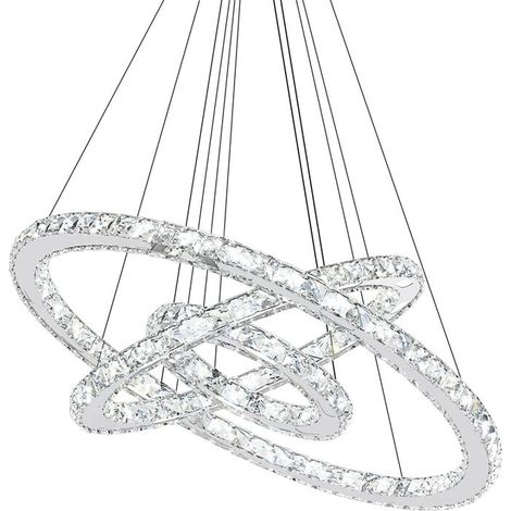 Suspension 96W Lustre de Cristal LED Suspension LED Luminaire de Salle à manger Eclairage de plafond Blanc froid HENGMEI