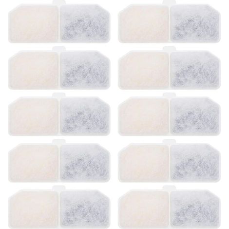 Filter für Katzentrinkbrunnen, passend für 3-Liter-Brunnen, Aktivkohle, Harz, 10er-Packung (1/3)