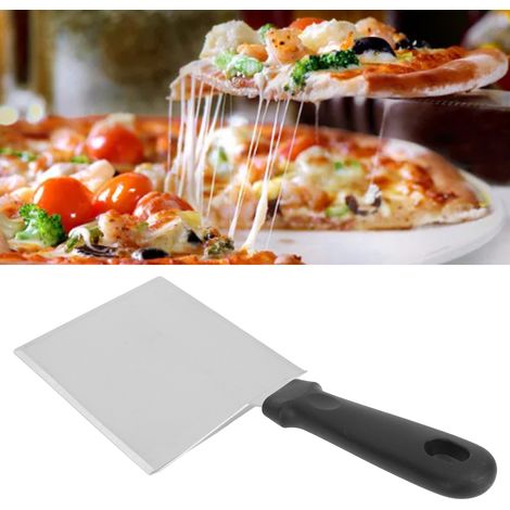 Pizzaspatel, Topfspatel, Kuchenspatel, quadratischer Spatel aus Edelstahl – Kunststoffgriff (1/5)