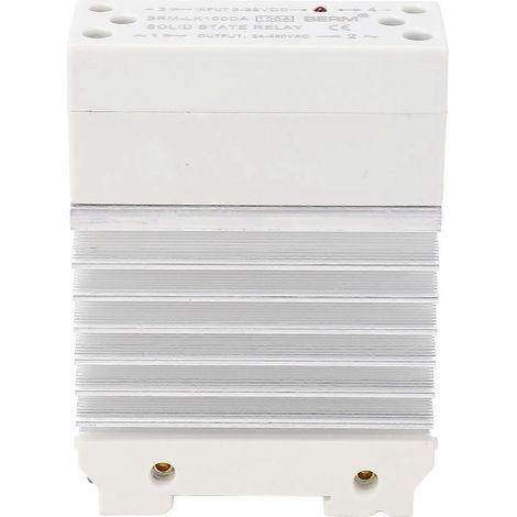 Relais semi-conducteur sur rail DIN 100 A CC/CA, entrée intégrée 3–32 V CC, sortie 24–480 V CA, monophasé (1/4)
