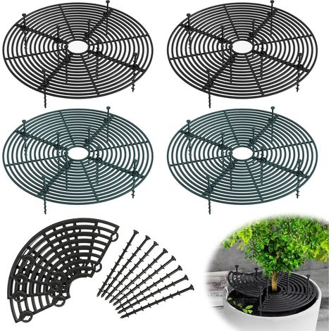 Lot de 4 grilles pour pots de fleurs, 30 cm, protection pour pots de fleurs, cache, dimensions ajustables, protection des plantes contre les chats, grille pour pots de fleurs, sans danger pour les cha (1/5)