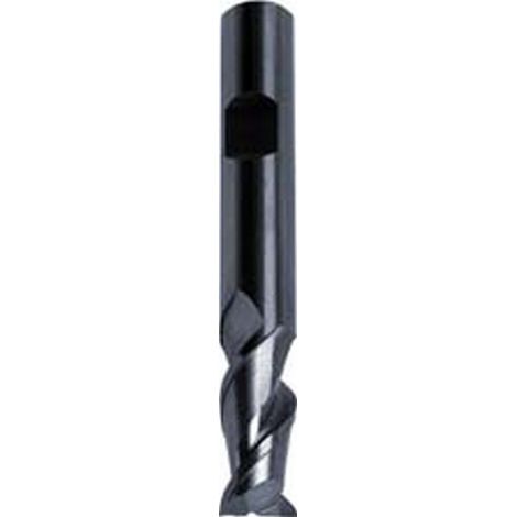 Fresa cilíndrico larga, 2 dientes, carburo monobloque para el aluminio, Ø d1 - h10 : 5,0 mm, Largo total l1 57 mm, Largo corte l2 10 mm