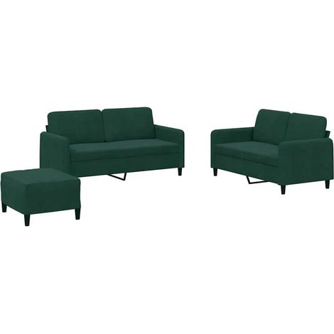 Maison Exclusive - Set di Divani 3 pz Verde Scuro in Velluto