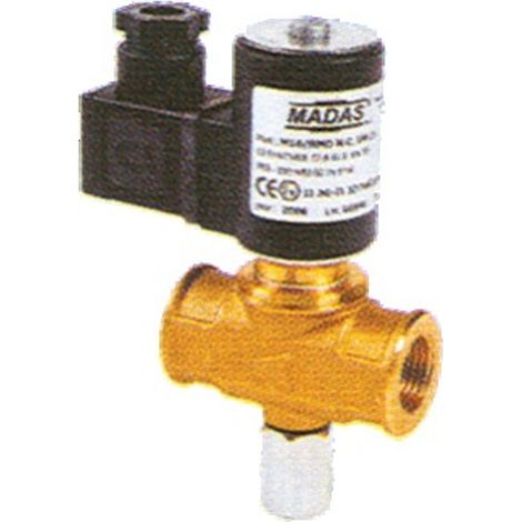 Electrovanne Gaz à réarmement menuel NF 500mbars Femelle - Femelle 220v 26x34