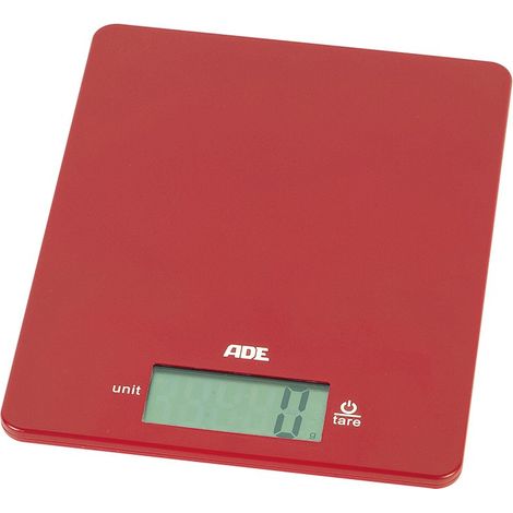 ADE Leonie Küchenwaage, bis 5 kg, 17 x 22 cm, rot