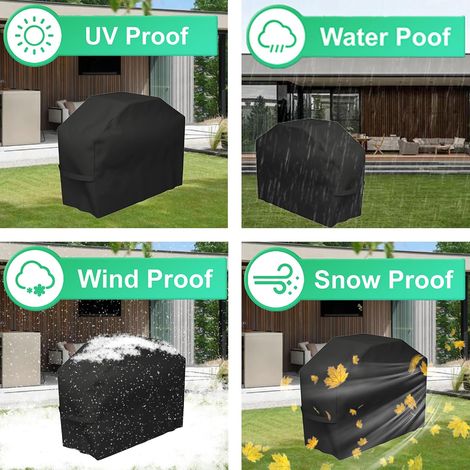 Funda impermeable para barbacoa, funda para barbacoa, funda para barbacoa de gas, funda para barbacoa de gas, funda para barbacoa, impermeable, resistente al viento, resistente a desgarros (145x61x117 (1/4)