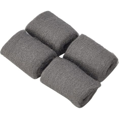 Laine d'acier fine 0000 Lot de 4 tampons de 7 g Acier flexible Nettoyage et préparation des surfaces en bois et en métal (1/3)