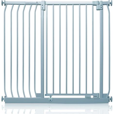 Safetots Barrière De Sécurité Extra Haute Elite, 107cm - 116cm, Hauteur Extra Haute De 96.8cm, Couleur Gris Mat