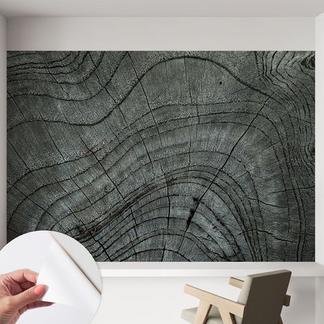 Papier peint adhésif avec colle pour décoration moderne de salon chambre à coucher cuisine et bureau Facile Motif de cernes 152x104 cm (1/5)