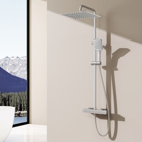 DUSCHPARADIES Thermostatische Duschanlage mit 300-mm-Kopfbrause