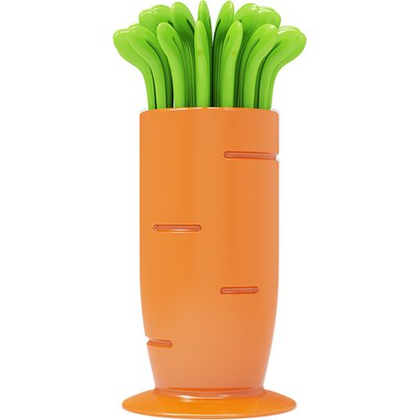 Lntyq 30 PCS Ensemble de fourchettes à fruits carottes, Fourchettes à fruits et à salade, Fourchettes à Dessert, Fourchettes à Cocktail, Mini fourchettes fourchettes à fruits, pic apéritif plastique
