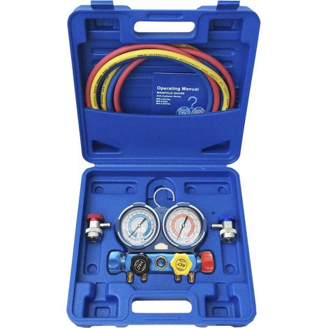 Kit manomètre contrôle pression 4 voies R134a spécial climatisation véhicule - AC 9155 - CLAS Equipements