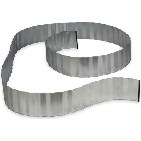 5x Bordures de jardin métal galvanisé pour massifs allées plantes potager 5 m x 16 cm, gris argenté