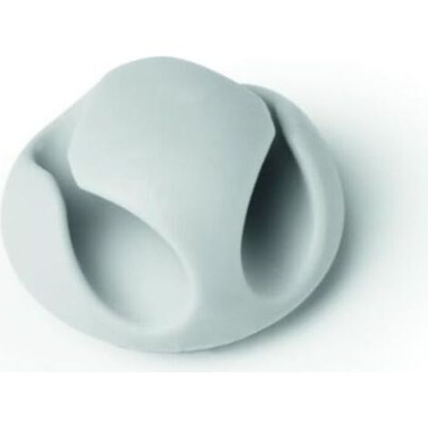 Pack of 6 Double Hole Cable Clips - Cable Management Tool (White) (1/3)