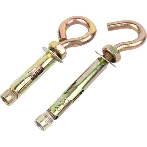 Lot de 10 boulons à œil d'expansion robustes pour ancrages en béton et cloisons sèches, supports de balançoire, crochets de hamac, accessoires de quincaillerie extérieure