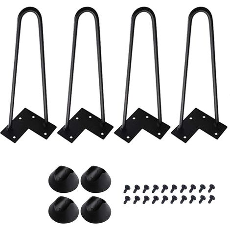 14 inch la meuble Pieds de meubles, ensemble de 4, pieds en épingle à cheveux Table remplaçable et pieds de à cheveux pieds de table Cadre de table, avec protection de sol et vis disponibles à 36 cm (1/5)