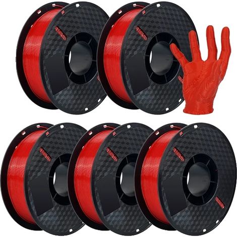 Filamento para impresora 3D, ecológico, compatibilidad versátil, rojo. (1/2)