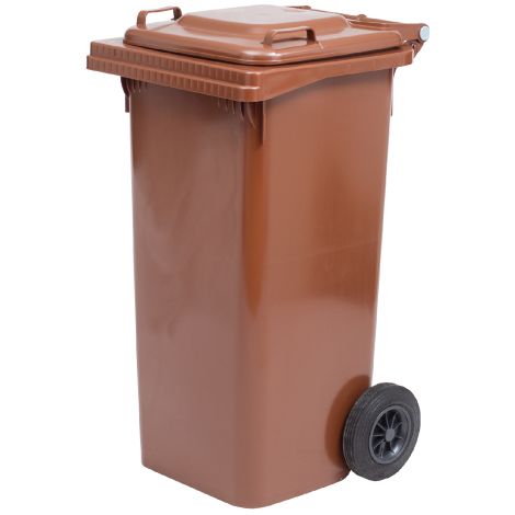 Mobil Plastic – Poubelle pour collectivité 120L – Polyéthylène haute densité – Dimensions 48x55x93 cm – Roues en caoutchouc Ø 200 mm