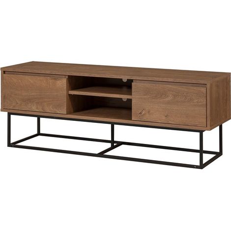 Meuble TV industriel moderne 140x40x50cm en bois et métal Rodez (1/5)