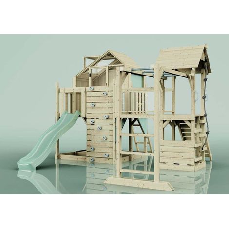 Polarplay Spielturm Luna aus Holz in Grün (1/4)