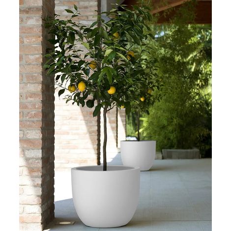 ETRIA UNO - VASO IN RESINA-BIANCO / Diam 24 cm