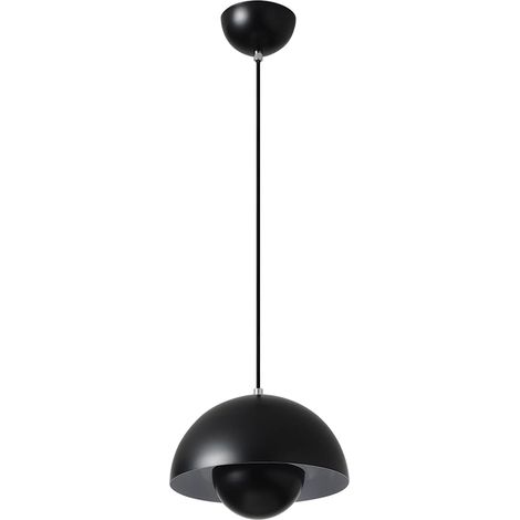 Moderne Suspension Luminaire Industriel Lustre Retro E27 Plafonnier Luminaire Abat-jour demi-cercle Éclairage Metal Lampe suspendue pour Salon Chambre Cuisine [Classe énergétique A] (1/5)