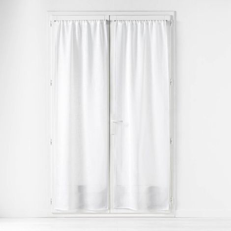 Paire de Voilages Passe-Tringle "Haltona" 70x240cm Blanc (1/4)