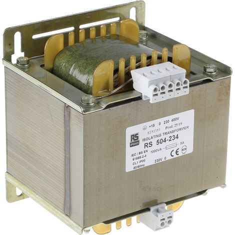 Transformateur d'isolement, Vin 230 V ac, 245 V ac, 400 V ac, 415 V ac, Vout 230V c.a., 1kVA, sorties ( Prix pour 1 )