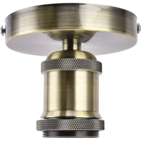 Douille E26/E27 vintage – support plafonnier – métal – lampe murale – 100-240V – patine verte (1/4)