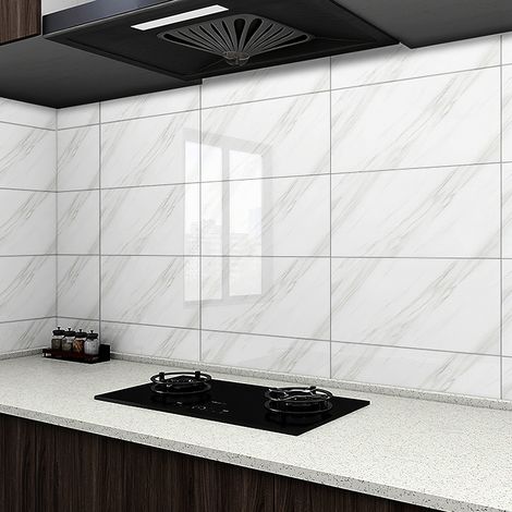 10 Pcs Peel and Stick Marble Wall Tile Blacksplash (1/5)