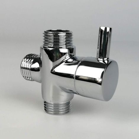 Vanne inverseuse, G1/2 mâle  raccord en T pour robinet en laiton chromé, accessoires de robinetterie de douche, inverseur, vanne d'entrée à trois voies (mâle)