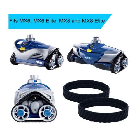 2 chenilles adaptables pour Zodiac MX6 MX8 MX9, pneus de Robot Nettoyeur Piscine Baracuda R0526100 (1/5)