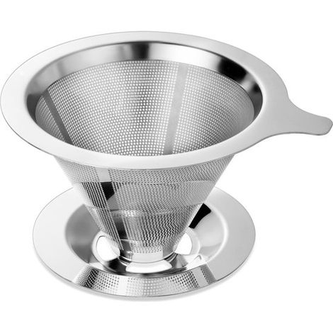 Permanenter Kaffeefilter Ausgießkegel Manueller Tropffilter Praktisches Kaffeezubehör Teefilterzubehör Leicht zu reinigende, papierlose Kaffeemas (1/5)