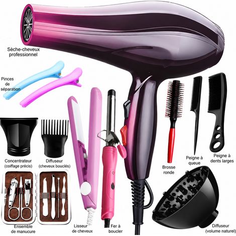 Sèche-cheveux dégradé 1000W kit complet avec embouts prise UE 220v 1 kg – Livraison gratuite