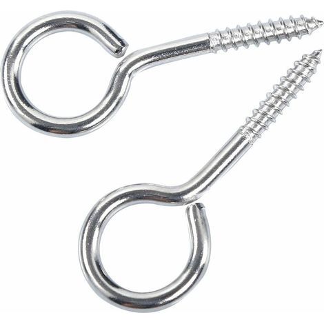 M5 65 Screw Eye Bolt 304 Stainless Steel Self-Tapping Round Eye Screw Ring with Fastener Door Latch Buckle 10 PCS + 10 Plastic Expansion Tubes (1/5)