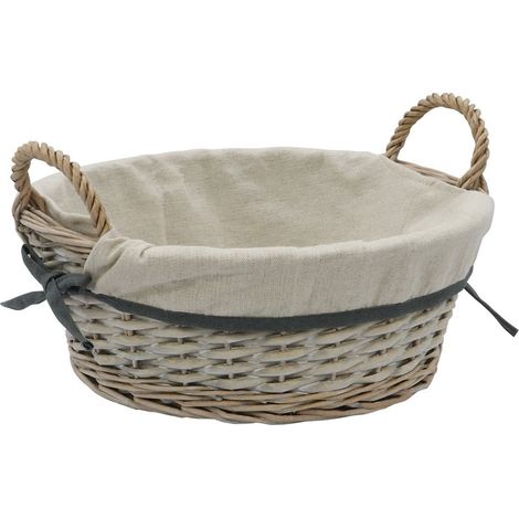 Arianna Round Willow Storage Basket, Grey Wash (1/4)