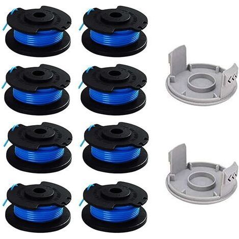 10 Paquets Bobine de Rechange pour Coupe-bordure pouce pour Ryobi , Compatible Avec Ryobi One + AC14RL3A, Coupe-fil Sans Fil , 8 Bobines + 2 Capuchons de Coupe (1/5)