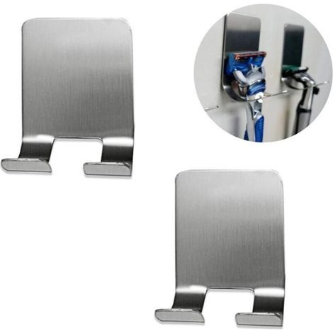Porta rasoio multifunzionale da parete, ganci per rasoio da bagno e doccia, ganci impermeabili multifunzionali per spazzolini da denti (acciaio inossidabile) (1/5)