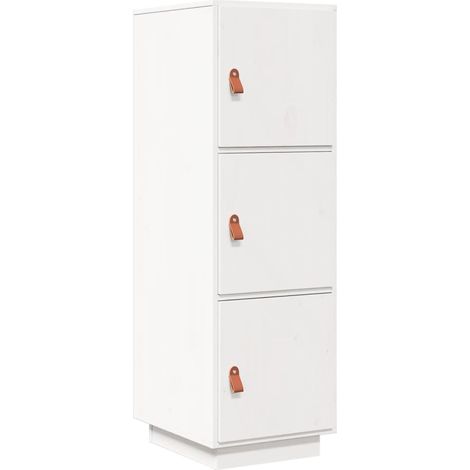 Credenza Bianca 34x40x108,5 cm in Legno Massello di Pino vidaXL