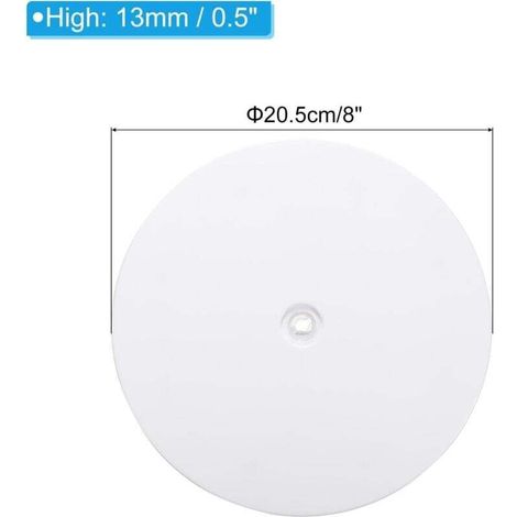 8 Pouce Lourd Rotatif Pivotant Support avec Acier Balle Roulements, 360° Rotation Plateau Tournant Paresseux Susan Base pour Grand Écran TV Ordinateurs Moniteurs, Blanc (1/3)