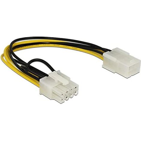 DeLOCK Cable de PCIE power 6-pin Bu > 8-pin St PCIE, nero, bianco, giallo, PCIE 6-pin > 8-pin, 1 pezzo