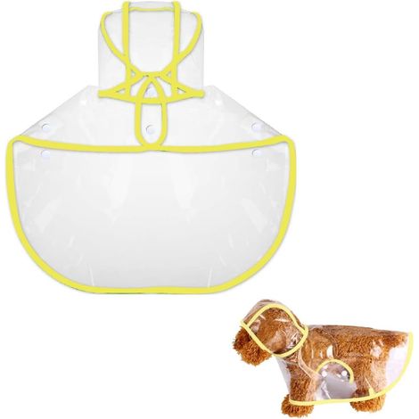 1 Pièce Imperméabilisante pour Chien (Jaune, Taille L), Transparent Manteau de Pluie pour Chien, considérablement améliorée Imperméable pour Chien, Ma (1/5)