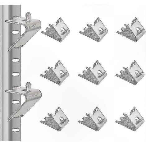 Support de clayette réfrigérateur en acier inoxydable, lot de 12, épaisseur 1,5 mm, argenté, crochets de fixation pour étagère de frigo, accessoires de rangement robustes. (1/5)