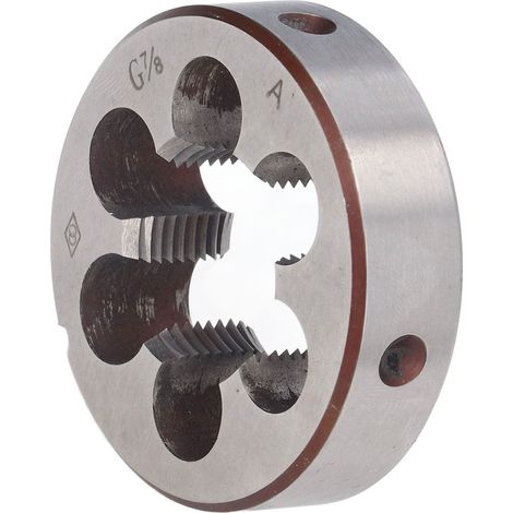 Filière ronde droite acier allié G7/8 filière tube filetage métal pour usinage acier fer aluminium argent (1/5)