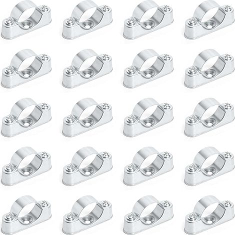 20 Supports de Tuyaux avec Clips, Acier Inoxydable, 25 mm Anticorrosion, Tuyau en Métal Fixation Murale et au Plafond Sangles Rigides, pour Convient à tous Types de Tuyaux (1/5)