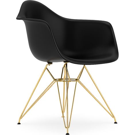 ORION91oficial® - Sillón ALTAIR Edición Limitada Color Negro🖤, Patas Doradas, Asiento Polipropileno  67x57,5x82,5cm, Comedor - Oficina - Salón - Teletrabajo - Cocina - SpazioLuzio - Unidad (1/5)