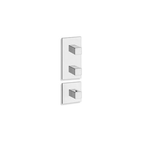 FACADE EXTERNE QUADRI 2 SORTIES POUR MECANISME PD70200 CHROME - CRISTINA ONDYNA XQ88251 (1/2)