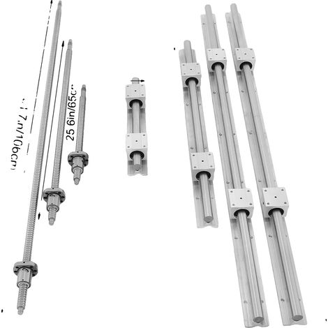 Kit de rail linéaire, mouvement de haute précision, construction en acier durable, Ensemble de rails linéaires (1/2)