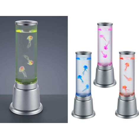 Sprudelnde Farbwechsel LED Lichtsäule JELLY Wassersäule & Deko Quallen H. 36cm (1/5)