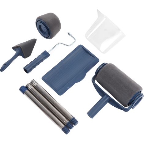 Rouleau peinture multi-fonctions 6-en-1, tige filetée sans couture, brosse à rouleau pour murs et coins, kit de peinture (1/5)